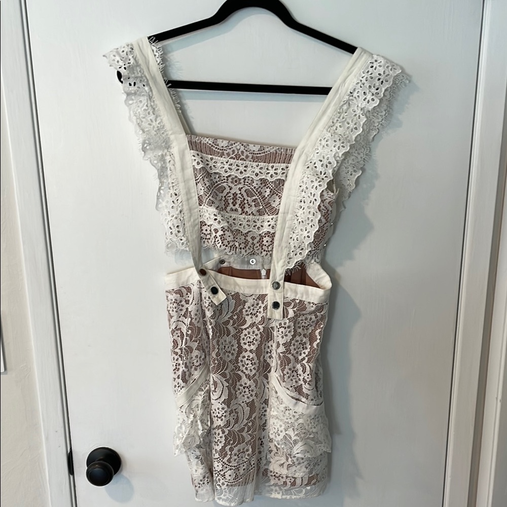 For Love And Lemons White Ruffled Tiered Sundress